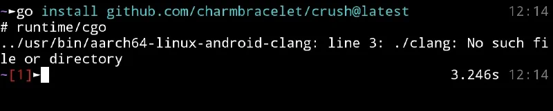 Charm Crush cgo error in Termux