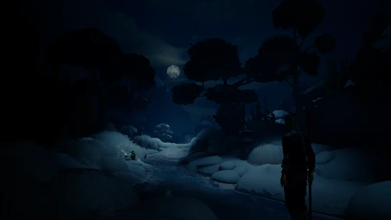 Sifu - escena nocturna con luna